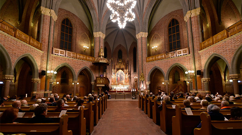 Fra fredsgudstjenesten i Trefoldighetskirken i Oslo 9. desember (Foto: Albin Hillert/WCC)