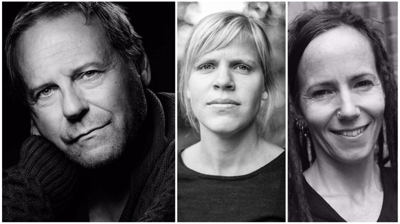 F.v: Svein Tindberg (foto: Det Norske Teatret), Åste Dokka (foto: Alexander Tufte), Sunniva Gylver (foto: Lill Beate Eidsheim/Cappelen Damm)