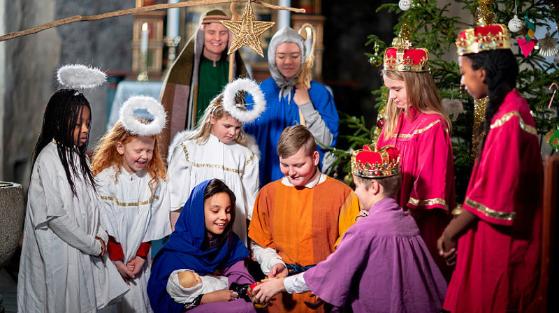 Julas hovedpersoner i barns skikkelse. (Foto: Bo Mathisen)