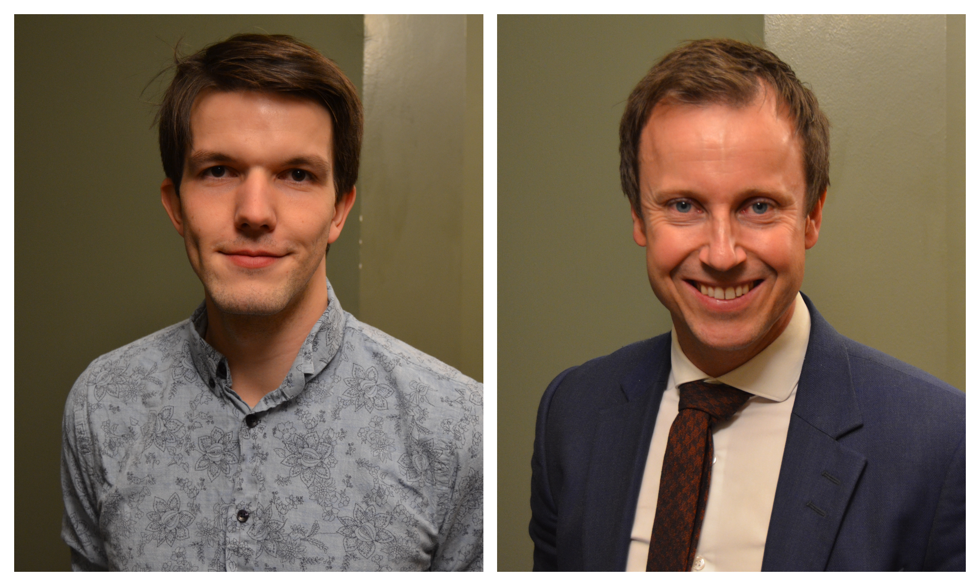 Gjenvalgt: Gard Sandaker-Nielsen (til høyre) og Marius Berge Eide skal også de neste to årene lede Oslo bispedømmeråd.